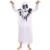 Resim Xl Çocuk Ürkütücü Beyaz Hayalet Kostümü Cadılar Bayramı 
