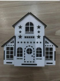 Resim Lavanta Tasarım Işıklı Büyük Maket Ev 4 Beyaz 