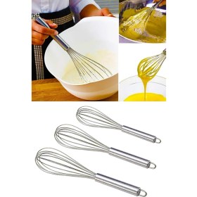 Resim Paslanmaz 3'lü Çırpma Teli Seti 35+25+21 cm 