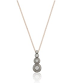 Resim 925 Ayar Gümüş Kolye Rose Gold Tria Kolye - Elmas Montürlü Sonsuzluk Işıltılı Kadın Kolye Barcode 