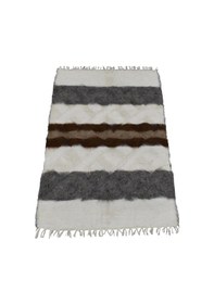 Resim Kilim Antik El Dokuma Yün Çizgili Tiftik Siirt Battaniyesi 0018 - Yeni - Çok Renkli 