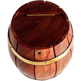 Resim Maun Ağacından Dekoratif Ahşap Fıçı Kumbara 