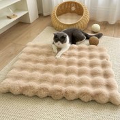 Resim Kediler ve Köpekler için 1PC Yumuşak Pluş Sahte Kürk Pet Yatak Matı, Makine Yıkamalı Çok Fonksiyonlu Mini Pad, Uykuda ve Oturma için Konforlu ve Kolay-Bakım Küçük Hayvan Matı ile Sürtünme Önleyici Taban 