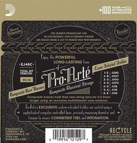 Resim D'Addario EJ46C Pro-Arte Composite Klasik Gitar Tel Seti (Sert/Hard Tansiyon) | Kompozit Çekirdekli Bas Teller, Uzun Süreli Parlaklık ve Dinamik Ses Karakteri 