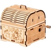 Resim Gajeena El Yapımı Müzik Kutusu: Tavşan Desenli Ahşap 3d Puzzle Seti Çocuklar İçin Eğitici Ve Eğlenceli Dıy Modeli 