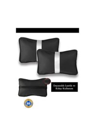 Resim Toyota Aygo Oto Koltuk Boyun Yastığı Beyaz Şerit 2 Adet Siyah 