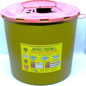 Resim TELKAR 5 Adet 10 Lt Kesici Ve Delici Tıbbi Enfekte Atık Kutusu 