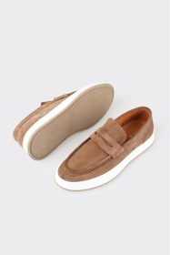 Resim Elle Shoes Taba Deri Erkek Loafer 