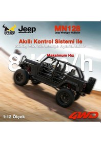 Resim Mn Model Mn128 1/12 Jeep Wrangler Rubicon 4wd Rc Model Crawler Offroad Truck Uzaktan Kumandalı Araba Rtr Siyah+dahili Işık Seti Mn-128 7600000036349 