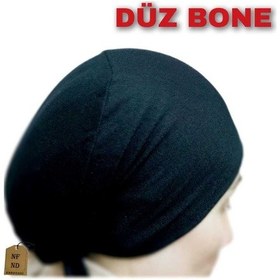 Resim Enefendi Dikişsiz Bone Düz Fırfırsız İç Bone Tesettür Hijab Siyah Önü Dikişsiz Pamuklu Çok Renkli 