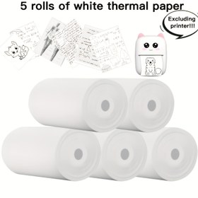 Resim 5 adet Mini Termal Kağıt Ruloları, 57x25mm, Taşınabilir Cep Yazıcıları için Mürekkepsiz Baskı - DIY Çıkartmalar & Belgeler için İdeal, Mini Yazıcı 