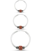 Resim Takı Dükkanı Boncuklu Gümüş Halka Küpe Kombin 10mm + 12mm + 16mm wsk09t 