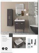 Resim Evros Sofya 65 cm Banyo Dolabı Antrasit - Gri 