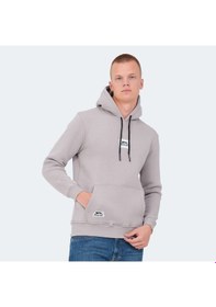 Resim Slazenger OPHIR I Erkek Kapüşonlu Cepli Taş Gri Sweatshirt 