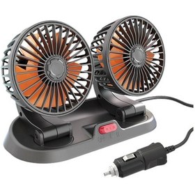 Resim Suofeng Araç İçin Çift Başlı 360 Dönebilen Usb/12v/24v Klima Fanı - Güçlü Soğutma 