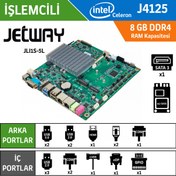 Resim Jetway Jlı1s-5l Intel Celeron J4125 Fansız Endüstriyel Mini Itx Anakart 