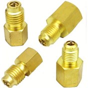 Resim Dashanshop 4 Adet R134a R12 Bağlantı Adaptörü 1 2 Dişi 1 4 Erkek Flanş Valf Ve Vakum Pompası 