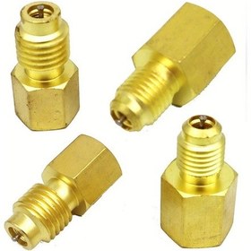 Resim Dashanshop 4 Adet R134a R12 Bağlantı Adaptörü 1 2 Dişi 1 4 Erkek Flanş Valf Ve Vakum Pompası 