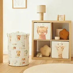 Resim 3'lü Çocuk Odası Sevimli Hayvanlar Kutu Sepet Set 2 Adet 33 X 30 X 33 / 1 Adet 36 X 50 Cm 