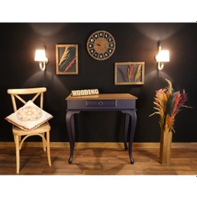 Resim Wooding 80 Cm Çekmeceli Masif Lacivert Naturel Dresuar (548586616) 
