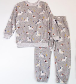 Resim The Red Kids Unicorn Detaylı Gri Pijama Takımı 