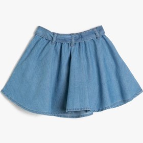 Resim Kız Bebek Beli Bağlamalı Jean Etek 