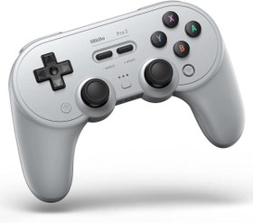 Resim 8Bitdo Pro 2 Bluetooth Controller Nintendo Switch Kablosuz Oyun Kolu , PC, MacOS, Android, Steam & Raspberry Pi Grey Edition 