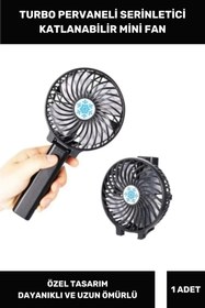 Resim Thriftbuds Taşınabilir Usb Şarjlı Cep Boyu 3 Kademeli Sessiz Mini Küçük Fan Soğutucu Pervaneli Vantilatör 