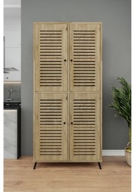 Resim Enwood Deneb Mdf Atlantik Çam 4 K Panjur Kapak Ahşap Ayaklı Kiler 