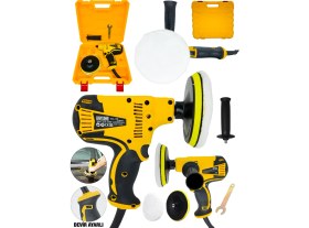 Resim Daflong Tam Profesyonel 6 Kademe Devir Ayarlı 125 mm Zımpara Araba Pasta Cila Polisaj Makinesi-Sarı 