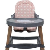 Resim Premium Rahat Taşınabilir %100 Pamuk Pembe Lüx Mama Sandalyesi Minderi 