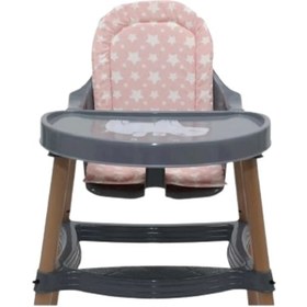 Resim Premium Rahat Taşınabilir %100 Pamuk Pembe Lüx Mama Sandalyesi Minderi 