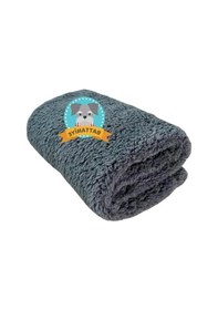 Resim Yıkanabilir Peluş Kedi Köpek Battaniyesi, Gri, 80x100 Cm 183 Açık Mavi 