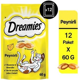 Resim Dreamies Peynirli Kedi Ödül Bisküvisi 12 x 60 G 