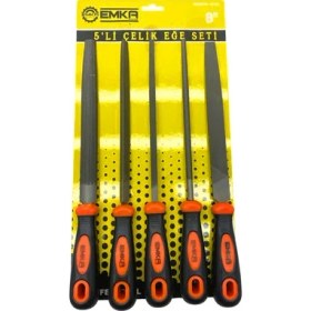 Resim B.H.D El Aletleri B.H.D TOOLS 5 Parça 8'' Çelik Eğe Seti Balık Sırtı - Üçgen - Kare - Yuvarlak - Düz Geniş 