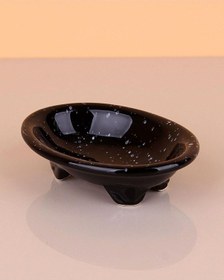 Resim Seramik Katı Sabunluk Siyah Granit 14cm 