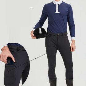 Resim Profesyonel Erkek Binicilik Pantolonu - Kaymaz Silikonlu, Hızlı Kuruyan Esnek Kumaşlı, At Binme için Çok Cepli Tasarımlı Tam Boy Binicilik Pantolonu 