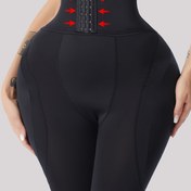 Resim 1 Adet Kadın Ayarlanabilir Tokalı Şekillendirici Şort - Günlük Kullanım için Yüksek Bel Karın Kontrolü ve Kalça Kaldırma Polyester Şortlar, Antrenman & Günlük Kıyafetler, Ayarlanabilir Şekillendirici | Hookeye Kapama, Yüksek Bel Şort 