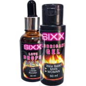 Resim Sixx Kadın İle Erkeklere Iubrikant Jel 60 Ml Ve Erkeklere Özel Damla 