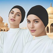 Resim 1/2/4 adet Müslüman Kadın Ayarlanabilir Elastik Başörtüleri, Şık Spor Temel Kapak, Kaymaz, Nefes Alabilen Polyester, Düz Renkler (Kahve Latte, Turkuaz, Gri, Beyaz, Bej, İndigo, Siyah), Sadece Elde Yıkama, Günlük Dış Mekan Kullanımı 