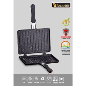 Resim Döküm Granit Ocak Üstü El Tost Makinası 