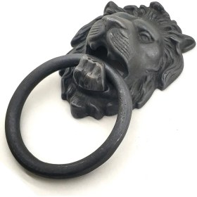 Resim Magicool Antika Tarz Dekoratif Pirinç Kapı Tokmağı, Taktak - 102X130 Mm, Oksit 