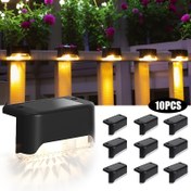 Resim 10 adet Güneş Enerjili Dış Mekan Lambası - Duvara Monte LED Güneş Lambaları, Sıcak Sarı Işık, Merdivenler, Çitler, Bahçe Yolları ve Daha Fazlası İçin İdeal - Gece Ambiyansı Geliştirir, Güneş Enerjili Dış Mekan Dekorasyonları, Güneş Dekoru, Yolu Aydınlatma, Modern Aydınlatma, Dayanıklı Aydınlatma 
