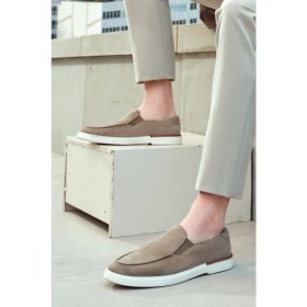 Resim Derimod Erkek Bej Süet Deri Loafer 26SFD612210 