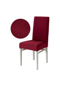 Resim Upmall Pitikare Desen Esnekli Sandalye Örtüsü Kılıfı Bordo 6 Adet 