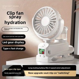 Resim Taşınabilir USB Şarj Edilebilir Fan ile Sis Nemlendirici - 1200mAh Lityum Pil, Ofis ve Açık Hava Kullanımı için El Tipi Klipsli Fan, Sessiz Çalışma, Plastik Malzeme, Öğrenciler ve Profesyoneller için İdeal, Açık Hava Fanı | Çok Fonksiyonlu Fan | Dayanıklı Plastik Fan 