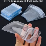 Resim 6 adet Dikey Su Geçirmez Kimlik Kartı Tutucuları - Dayanıklı PVC, Kredi Kartları, Anahtar Kartları ve Sürücü Belgesi için Şeffaf Plastik Kılıflar, Ofis ve Etkinlik Kullanımı, Etkinlik Kimlik Kartı Tutucuları | Şeffaf Tasarım | Dayanıklı PVC Malzeme 