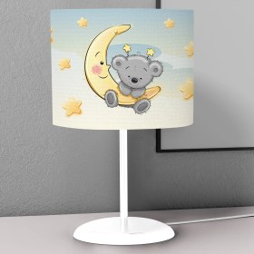 Resim instababyrooms Sarı Ay Desenli Çocuk Odası Dijital Baskılı Çocuk Odası Masaüstü Abajur Avize 