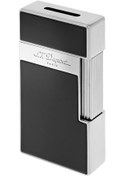 Resim S.t. Dupont Big D Chrome Shiny Black Lacquer Puro Çakmağı 25001 