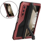 Resim Gangxun Samsung Galaxy Uyumlu Uyumlu Z Fold5 5g İçin Metal Kılıf Kalemlik Görev Ağır Hizmet Standı Menteşe Korumalı Kickstand İle Şok Geçirmez Ağır 
